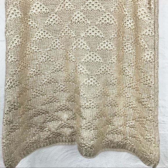 Anthropologie Moth Sana Foiled Metallic Gold Knit Tank Top - Picture 8 of 12